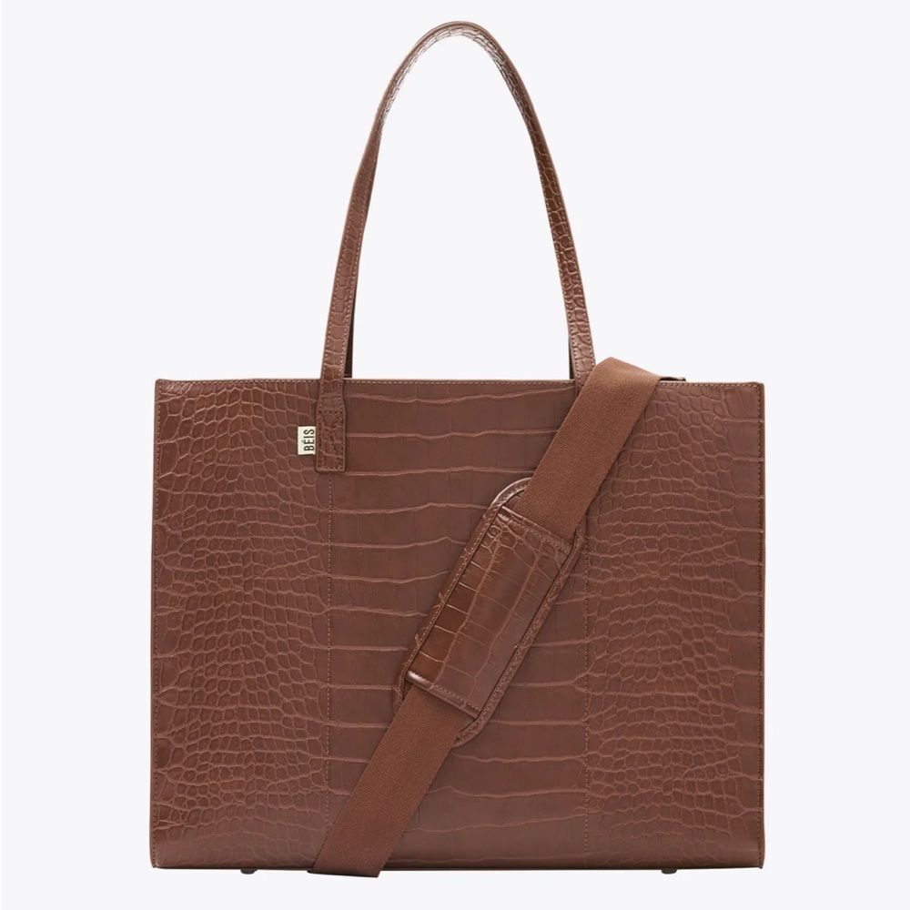 BEIS LARGE WORK TOTE IN MAPLE CROC